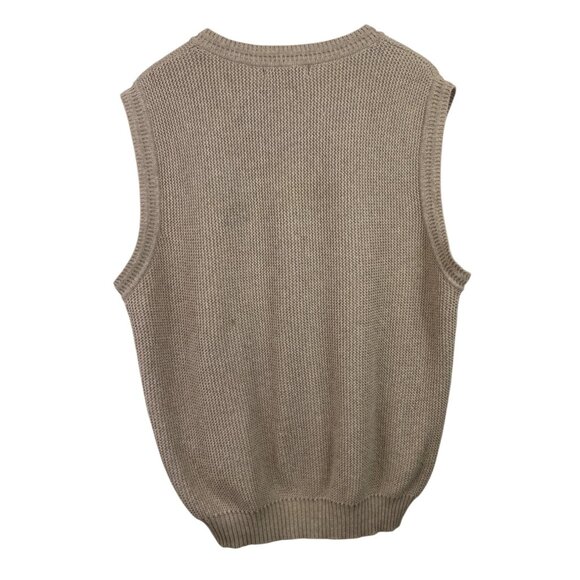 Arnold Palmer Mens V-Neck Sweater Vest Beige 100% Cotton Size Large - Picture 5 of 9